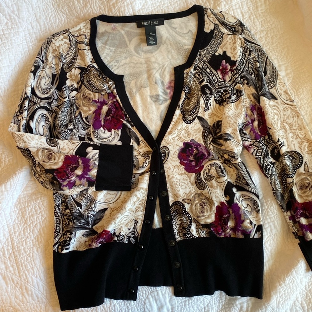 White House Black Market Patterned Cardigan